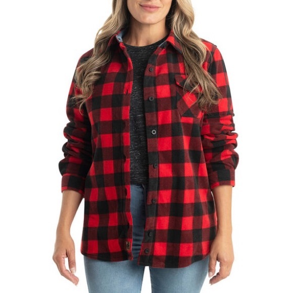 Legendary Whitetails Trail Guide Fleece Shirt Red Plaid women’s Large - Picture 1 of 8